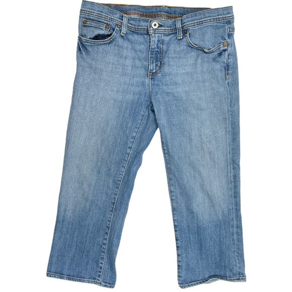 RL Polo Jeans Womens Size 8 Blue Denim Mid Rise Stretch Cotton Blend Cropped - Picture 1 of 6